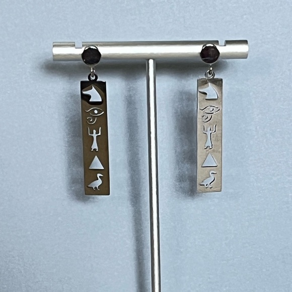 Ancient Egyptian Earrings- Protection Egyptian Earrings- Hieroglyphic  Earrings - Picture 7 of 7